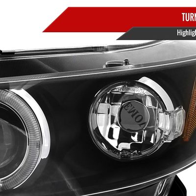 2006-2011 Honda Civic Coupe Dual Halo Projector Headlights Matte Black/Clear