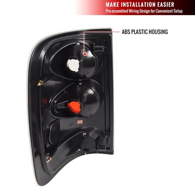 2004-2008 Ford F-150 Styleside Tail Lights Chrome Housing/Smoke Lens