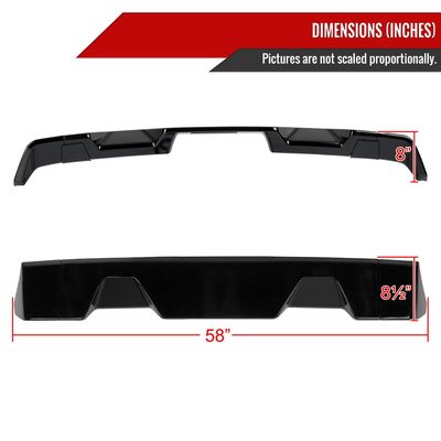 2009-2014 Ford F-150 Glossy Black 3PC Rear Roof Spoiler Wing Kit
