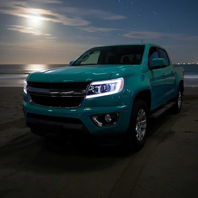For Chevrolet Colorado 2015-2022 Headlights LED DRL Light Strip Turn Signal Side Marker Chrome Housing Clear Lens