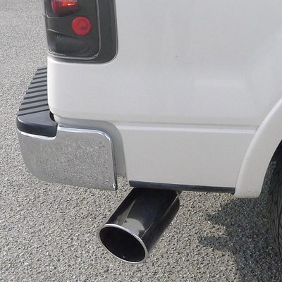Universal 4" Inlet/8" Outlet Chrome Stainless Steel Bolt-On Angled Exhaust Tip