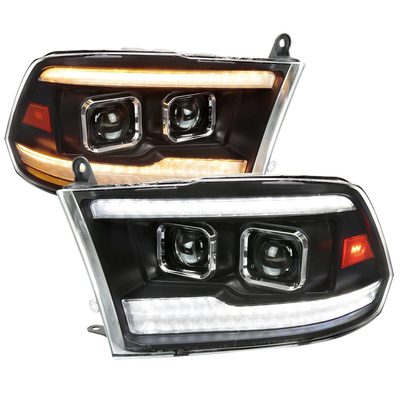 2009-2018 Dodge RAM 1500 / RAM 2500 3500 Switchback Headlights Matte Black