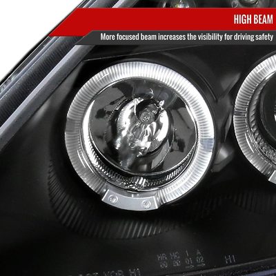 2000-2005 Toyota Celica Dual Halo Projector Headlights Matte Black/Clear Lens
