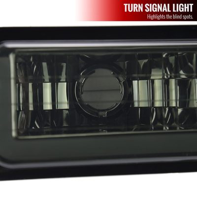 1988-1998 Chevy C10 GMC C/K LED Strip Bumper Corner Signal Lights Chrome/Smoke