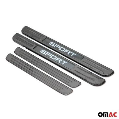 Toyota Door Sill Scuff Plate Illuminated Sport Stainless Steel Dark 4 Pcs