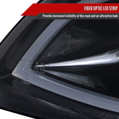 2008-2009 Pontiac G8 LED Bar Projector Headlights Glossy Black/Smoke Lens