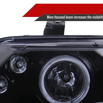 2006-2011 Honda Civic Sedan Dual Halo Projector Headlights Glossy Black/Smoke