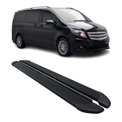 2016-2024 Mercedes Metris L1 L2 Running Boards Side Steps Silver & Black