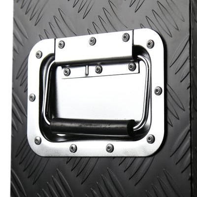 Universal 24" Heavy Duty Black Aluminum Tool Box w/ Side Handles Lock & Keys