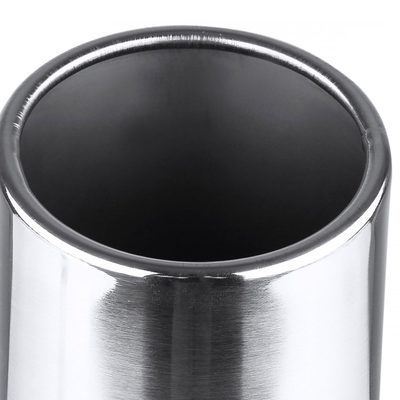 Universal 2.5" Inlet/3.875" Outlet Chrome S.Steel Angled Exhaust Tips - 2PC