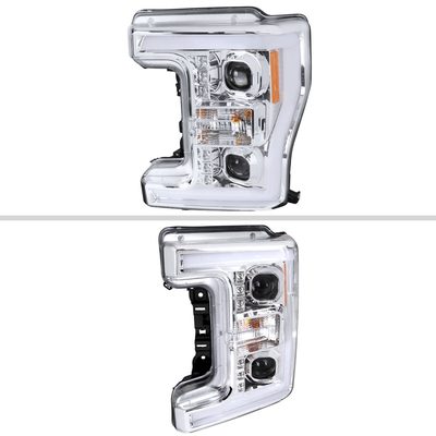 2017-2019 Ford F-250 F-350 F-450 F-550 LED C-Bar Projector Headlights Chrome