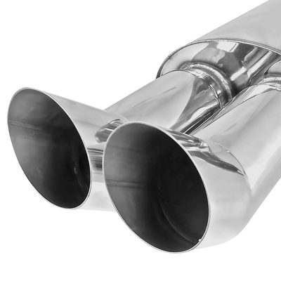 Universal DTM Style 2.5" Inlet/3" Outlet S.Steel Exhaust Muffler w/ Dual Tips