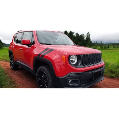 2015-2019 Jeep Renegade Grille Overlay Gloss Black 7Pcs ABS Plastic
