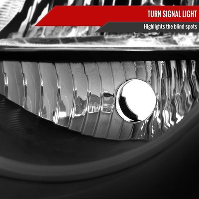 2005-2007 Jeep Grand Cherokee Factory Style Headlights Matte Black/Clear Lens