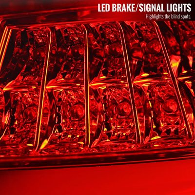 2015-2017 VW Golf/GTI LED Tail Lights Chrome Housing/Red Lens