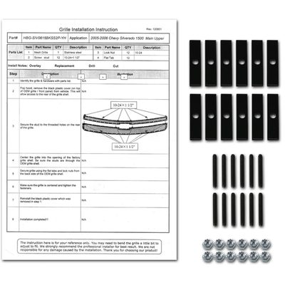 2005-2007 Chevy Silverado Rivet Style Black S.Steel 2PC Mesh Grille Insert
