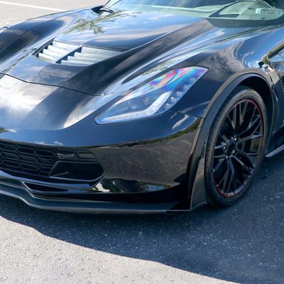 2014-2019 Chevrolet Corvette C7 Black 2PC Front Bumper Canards Spats Cover