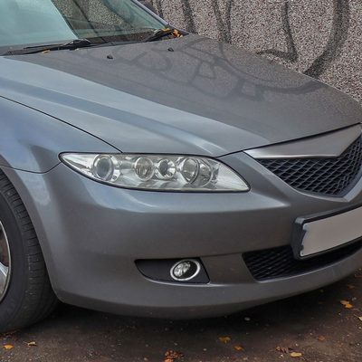 2003-2005 Mazda 6 Sedan H3 Halo Ring Fog Lights Kit Chrome/Clear Lens