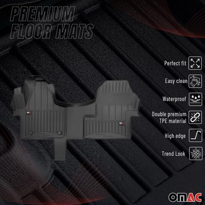 2019-2026 Mercedes Sprinter W907 910 Premium Floor Mats Liners Full Set All Weather Heavy Duty
