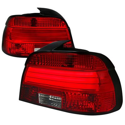 2001-2003 BMW E39 5 Series Sedan LED Tail Lights Chrome/Red Clear Lens