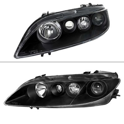 For Mazda 6 2003-2005 Factory Style Projector Headlights Matte Black Housing Clear Lens