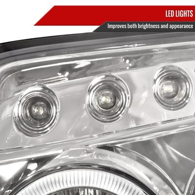 2003-2005 Toyota 4Runner Dual Halo Projector Headlights Chrome/Clear Lens