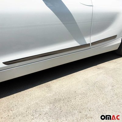 Dark Chrome Side Door Streamer Body Molding Trim Stainless Steel 4 Pc