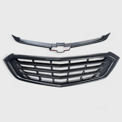 2018-2021 Chevrolet Equinox Grille Overlay Gloss Black 2Pcs ABS Plastic