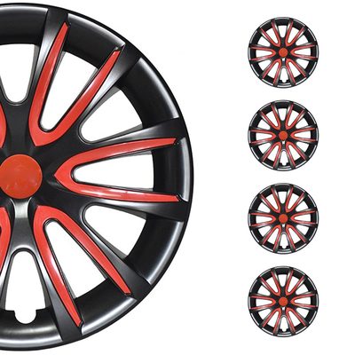 16" Wheel Covers Hubcaps for Subaru Impreza Black Red Gloss