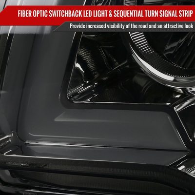 2005-2011 Toyota Tacoma LED Bar Projector Headlights Turn Signal Lights Smoke