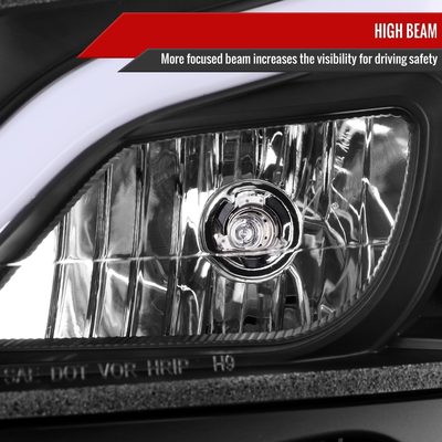 2012-2014 Mercedes-Benz W204 C-Class LED Bar Projector Headlights Black