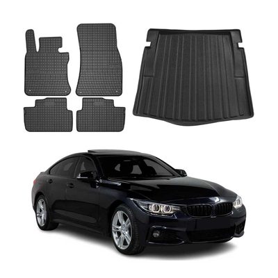 2014-2020 BMW 4 Series F32 Coupe Floor Mats & Cargo Liner Full Set All Weather Black