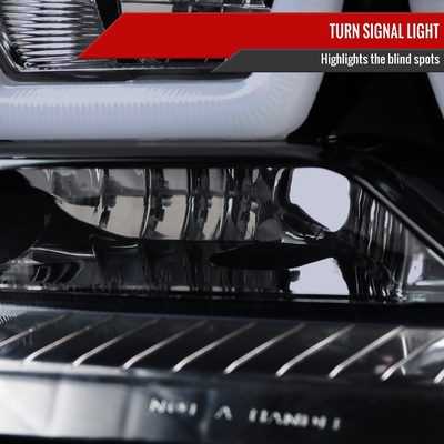 2011-2014 Dodge Charger Dual LED U-Bar Projector Headlights Glossy Black/Smoke