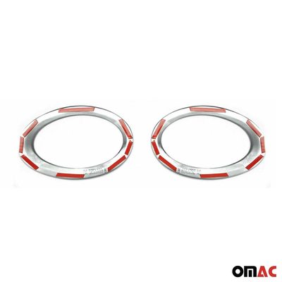 2014-2019 Ford Transit Connect Fog Light Lamp Bezel Cover Stainless Steel Silver 2 Pcs