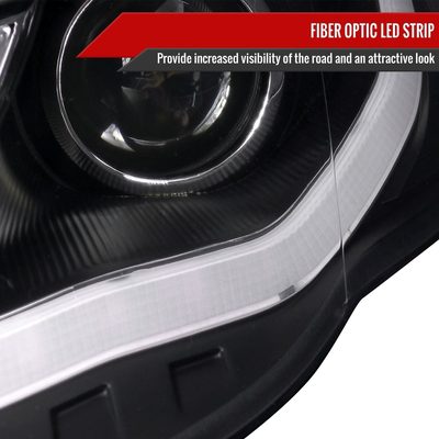 2006-2008 Audi A4 R8 Style LED Light Bar Projector Headlights Matt Black/Clear