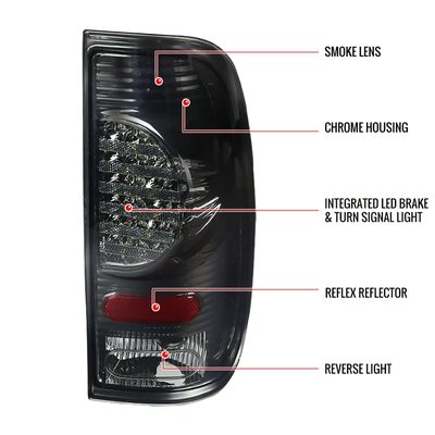 1997-2007 Ford F-150/F-250/350/450/550 V2 LED Tail Lights - RS Chrome/Smoke