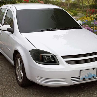 For Chevrolet Cobalt / Pontiac G5 2005-2010 Factory Style Headlights With LED DRL Light Strip Black Housing Smoked Lens