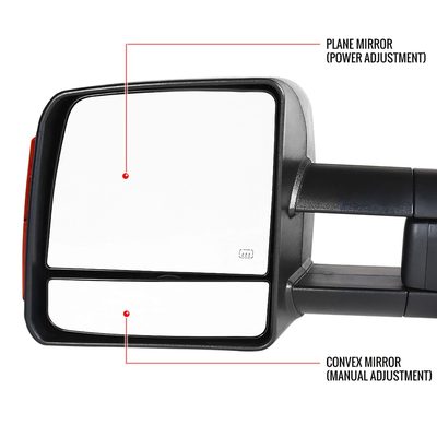 2007-2021 Toyota Tundra/08-2017 Sequoia Heated Manual Towing Mirrors Amber Lens