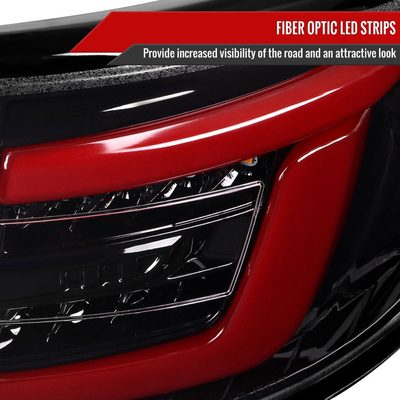 2008-2014 Subaru Impreza WRX Hatchback LED Tube Tail Lights Glossy Black/Clear