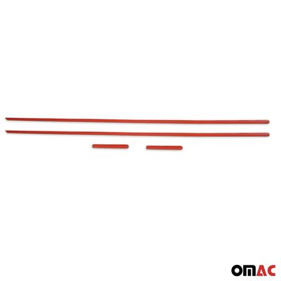 2007-2015 Smart ForTwo Side Door Molding Trim Skirt Garnish Stainless Steel Silver 4Pcs