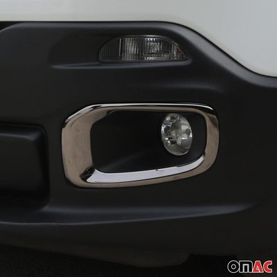 2015-2018 Jeep Renegade Fog Light Lamp Bezel Cover Steel Dark 2 Pcs