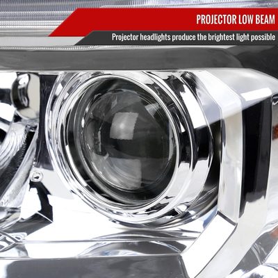 2016-2023 Toyota Tacoma Projector Headlights w/ Amber Reflectors Chrome/Clear
