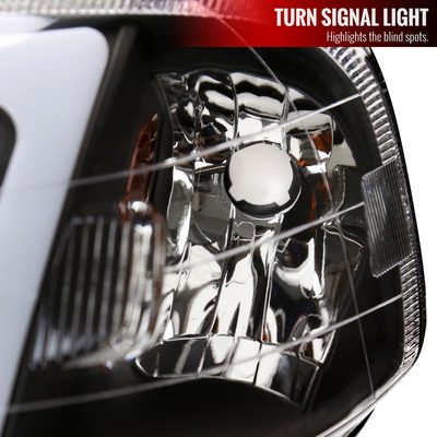 1999-2000 Honda Civic Coupe/Sedan LED Bar Factory Headlights Matt Black/Clear