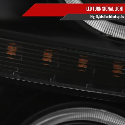 2011-2016 F-250 F-350 F-450 F-550 Dual Halo Headlights LED Signal Lights Black