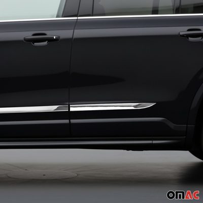 2016-2026 Volvo XC90 Side Door Molding Trim Skirt Garnish Stainless Steel Silver 4 Pcs