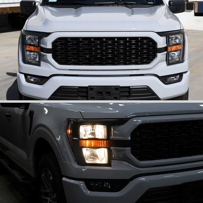 For Ford F-150 2021-2023 Factory Style Headlight Matte Black Housing Clear Lens