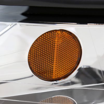 1999-2004 Ford Mustang LED Bar Factory Headlights Amber Reflector Chrome