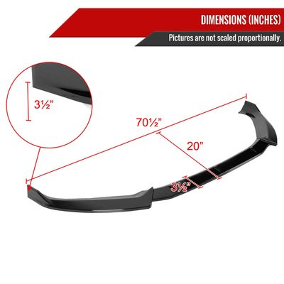 2017-2018 Audi A4/S4 Glossy Black 3Pcs Front Bumper Lip Splitter Kit