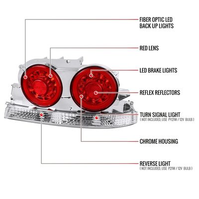 1995-1998 Nissan Skyline GT R33 JDM Red LED Tail Lights Chrome/Red Lens
