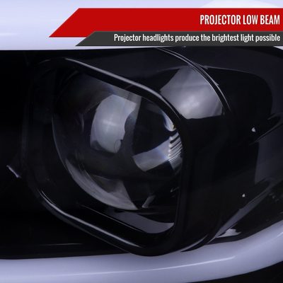 2016-2023 Toyota Tacoma Switchback LED C-Bar Projector Headlights Black/Smoke